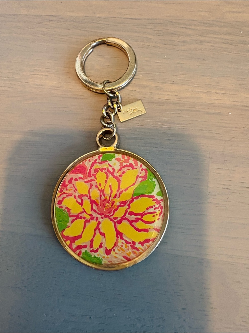 Lilly Pulitzer Pink, Yellow & Green Floral Keyring
